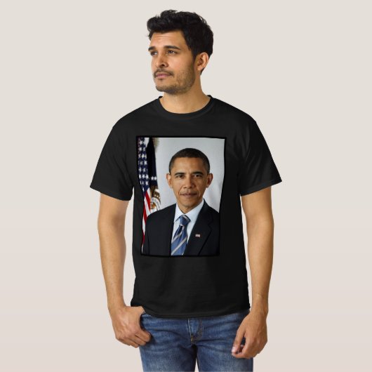 Barack Obama US President White House Portret T-shirt (Voorkant volledig)