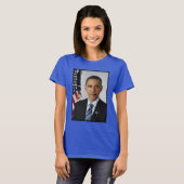Barack Obama US President White House Portret T-shirt (Voorkant volledig)