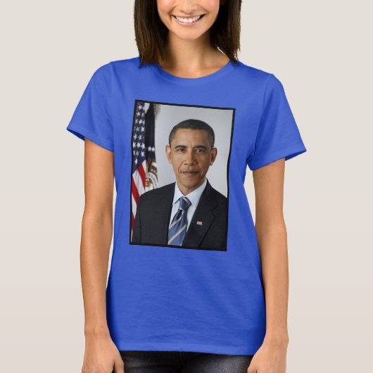 Barack Obama US President White House Portret T-shirt (Voorkant)