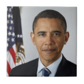 Barack Obama US President White House Portret Tegeltje (Voorkant)