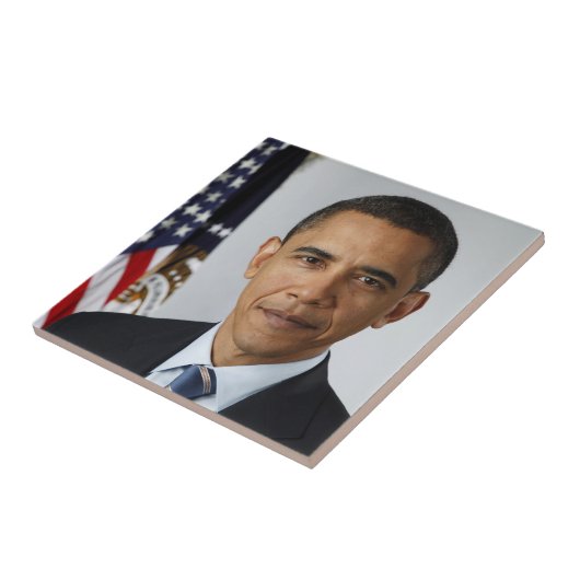 Barack Obama US President White House Portret Tegeltje (Zijkant)