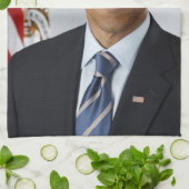 Barack Obama US President White House Portret Theedoek (Gevouwen)