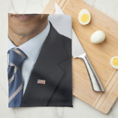 Barack Obama US President White House Portret Theedoek (Quarter Fold)