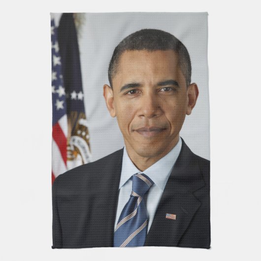 Barack Obama US President White House Portret Theedoek (Verticaal)