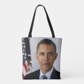 Barack Obama US President White House Portret Tote Bag (Achterkant)
