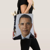 Barack Obama US President White House Portret Tote Bag (Dichtbij)