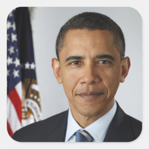 Barack Obama US President White House Portret Vierkante Sticker