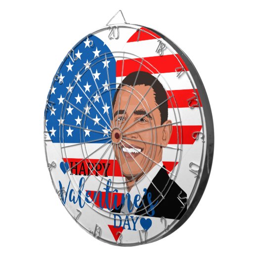 barack obama valentijn dartbord (Voorkant Rechts)