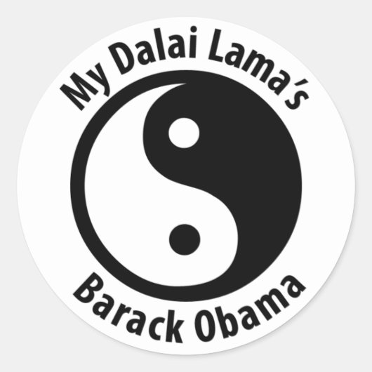 Barack Obama van mijn Dalai Lama Ronde Sticker (Voorkant)