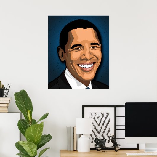 Barack Obama Vector Portret Poster (Thuiskantoor)