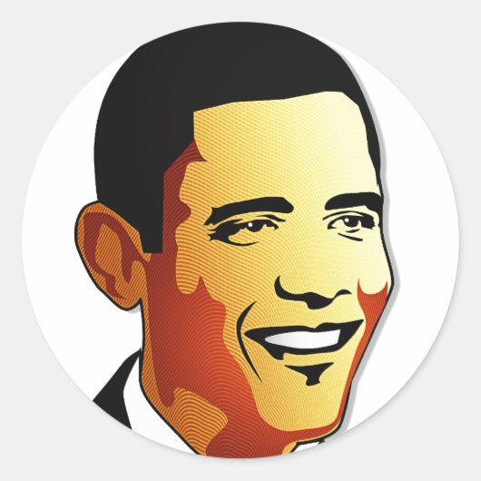 Barack Obama vectorillustratie Ronde Sticker (Voorkant)