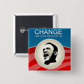 Barack Obama verandering waar we in kunnen geloven Vierkante Button 5,1 Cm (Voorkant /achterkant)