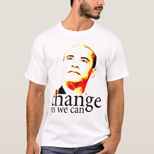 Barack Obama verandert ja we kunnen T-shirt (Voorkant)