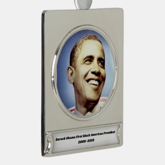 BARACK OBAMA-versiering Verzilverd Banner Ornament (Rechts)