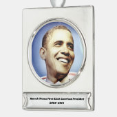 BARACK OBAMA-versiering Verzilverd Banner Ornament (Links)