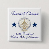 Barack Obama Vierkante Button 5,1 Cm (Voorkant)
