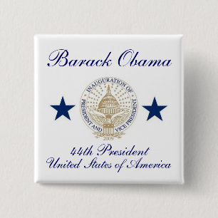 Barack Obama Vierkante Button 5,1 Cm