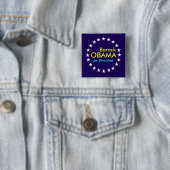 Barack Obama Vierkante Button 5,1 Cm (In situ)