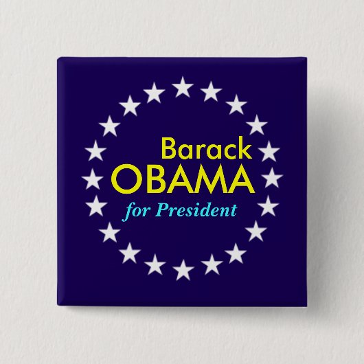Barack Obama Vierkante Button 5,1 Cm (Voorkant)