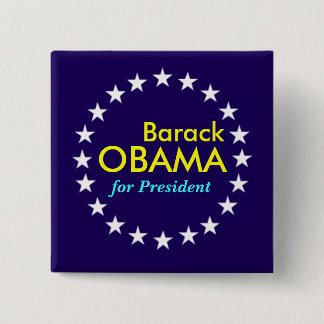 Barack Obama Vierkante Button 5,1 Cm