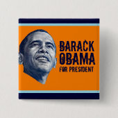 Barack Obama Vierkante Button 5,1 Cm (Voorkant)
