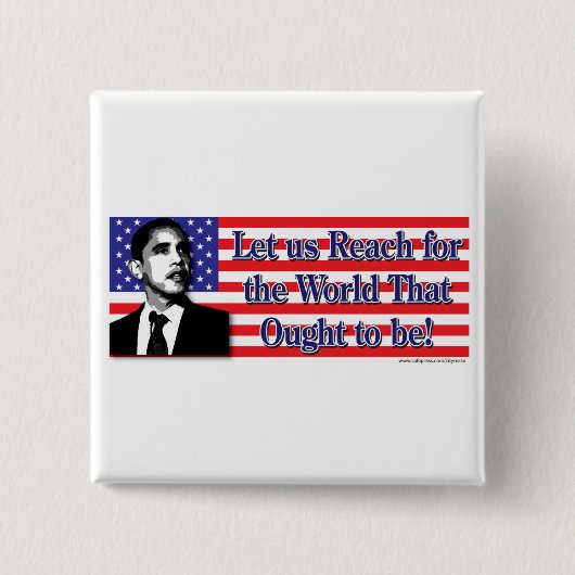 Barack Obama Vierkante Button 5,1 Cm (Voorkant)