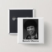 Barack Obama Vierkante Button 5,1 Cm (Voorkant /achterkant)