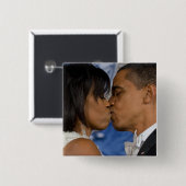 Barack Obama Vierkante Button 5,1 Cm (Voorkant /achterkant)