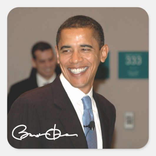 Barack Obama Vierkante Sticker (Voorkant)