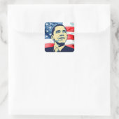 Barack Obama Vierkante Sticker (Tas)