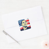 Barack Obama Vierkante Sticker (Envelop)