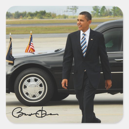 Barack Obama Vierkante Sticker (Voorkant)