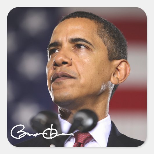 Barack Obama Vierkante Sticker (Voorkant)