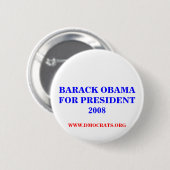 BARACK OBAMA VOOR Button PRESIDENT 2008 (Voorkant /achterkant)