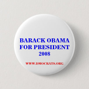 BARACK OBAMA VOOR Button PRESIDENT 2008