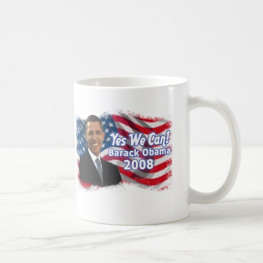 Barack Obama voor de Mok van President (Rechts)