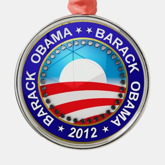 Barack Obama voor president 2012 Metalen Ornament (Voorkant)