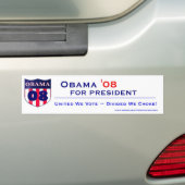 Barack Obama voor President Bumpersticker (Op auto)