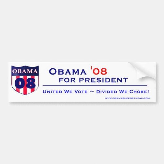 Barack Obama voor President Bumpersticker (Voorkant)