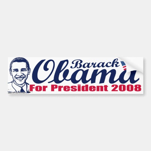 Barack Obama voor President Bumpersticker (Voorkant)