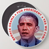 Barack Obama voor President Ronde Button 6,0 Cm (Voorkant /achterkant)