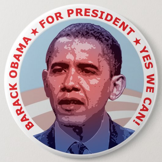 Barack Obama voor President Ronde Button 6,0 Cm (Voorkant)
