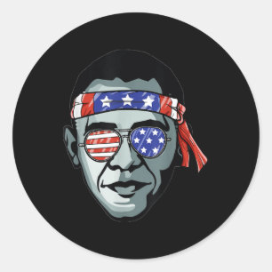 Barack Obama VS Gles Bandana Patriotic Proud Demo Ronde Sticker