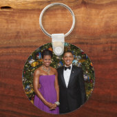 Barack Obama VS-president het Witte Huis Kerstmis Sleutelhanger (Voorkant)
