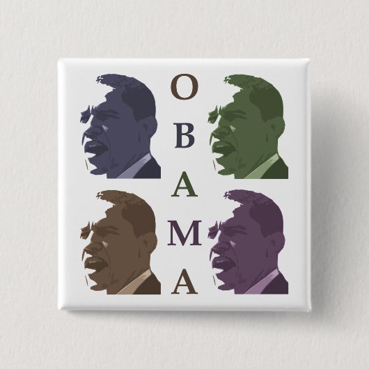 Barack Obama Washed Color Campaign Button (Voorkant)