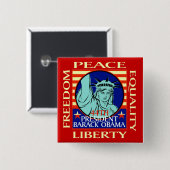 BARACK OBAMA WINS! - - Gepersonaliseerd - Geperson Vierkante Button 5,1 Cm (Voorkant /achterkant)