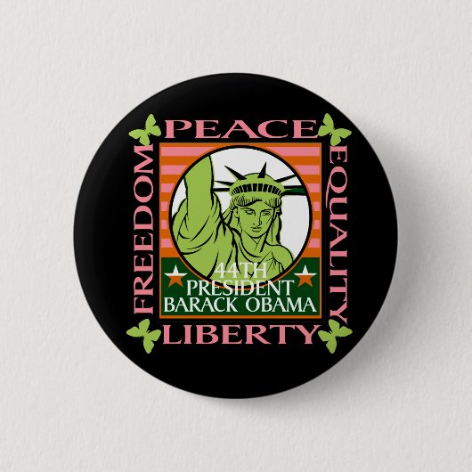 BARACK OBAMA WINS! RONDE BUTTON 5,7 CM (Voorkant)