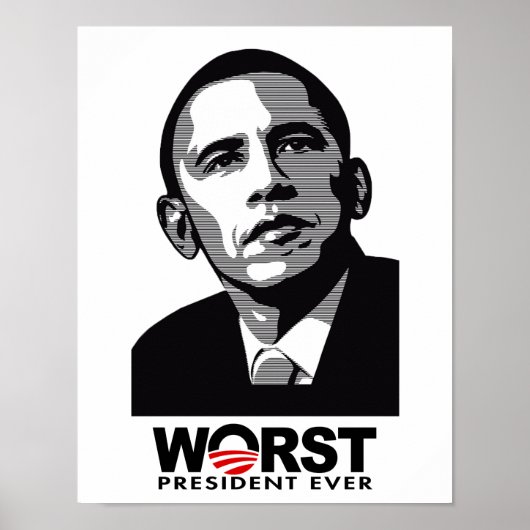 Barack Obama Worst President ooit Poster (Voorkant)
