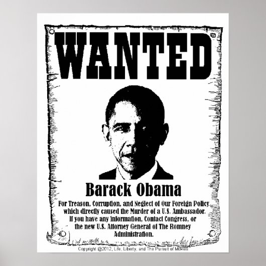 Barack Obama X-Large Wanted Poster (Voorkant)