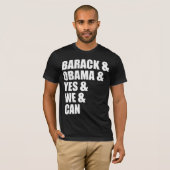 Barack & Obama & Yes & We & Can T-Shirt (Voorkant volledig)